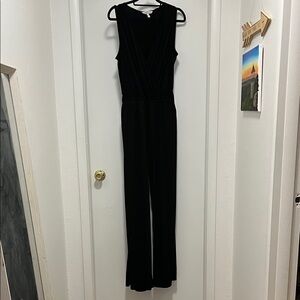 BCBGeneration Black Sleeveless Surplice Jumpsuit